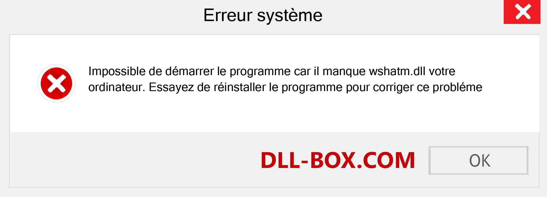 Le fichier wshatm.dll est manquant ?. Télécharger pour Windows 7, 8, 10 - Correction de l'erreur manquante wshatm dll sur Windows, photos, images