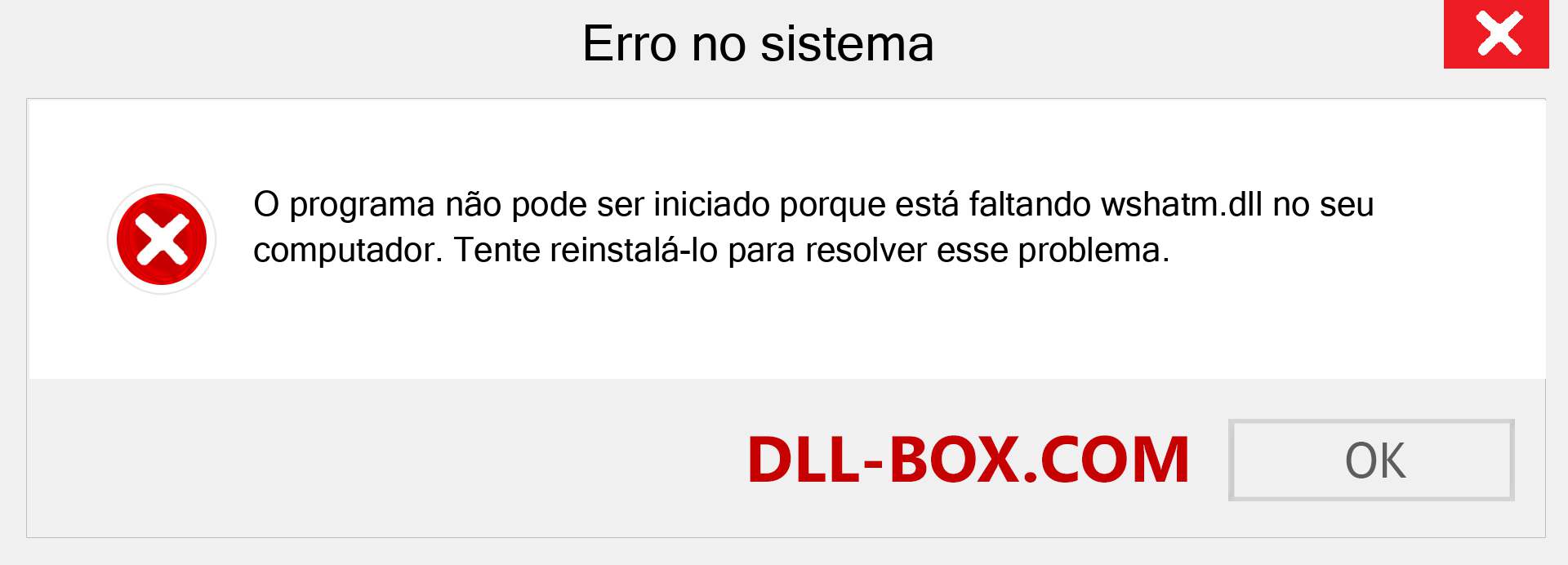 Arquivo wshatm.dll ausente ?. Download para Windows 7, 8, 10 - Correção de erro ausente wshatm dll no Windows, fotos, imagens